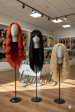 Delüks Yükseklik Ayarlanabilir Kumaş Kafa Mankeni