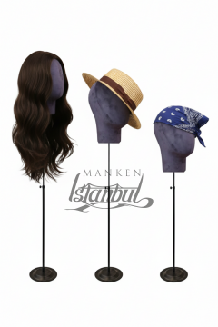 Delüks Yükseklik Ayarlanabilir Kumaş Kafa Mankeni