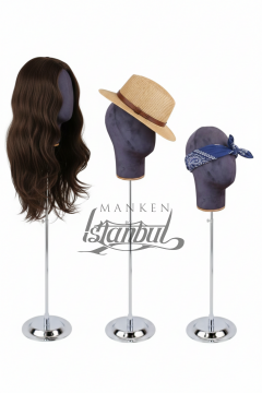 Delüks Yükseklik Ayarlanabilir Kumaş Kafa Mankeni