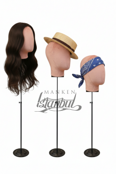 Delüks Yükseklik Ayarlanabilir Kumaş Kafa Mankeni