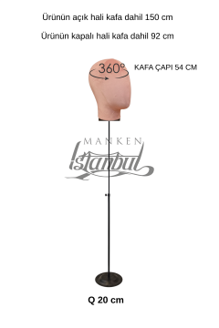 Delüks Yükseklik Ayarlanabilir Kumaş Kafa Mankeni