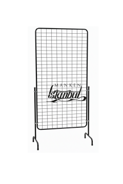90 x 190 Cm Tel Pano Standı - 50 Adet Etiketli Askı Çubuklu Etiketli Tel Pano Kancalı Ürün Standı