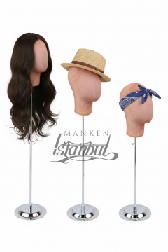 Delüks Yükseklik Ayarlanabilir Kumaş Kafa Mankeni