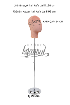 Delüks Yükseklik Ayarlanabilir Kumaş Kafa Mankeni