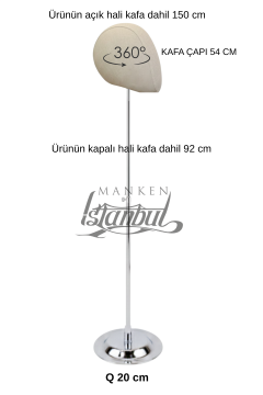 Delüks Yükseklik Ayarlanabilir Kumaş Kafa Mankeni