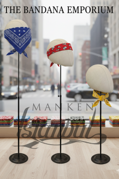 Delüks Yükseklik Ayarlanabilir Kumaş Kafa Mankeni