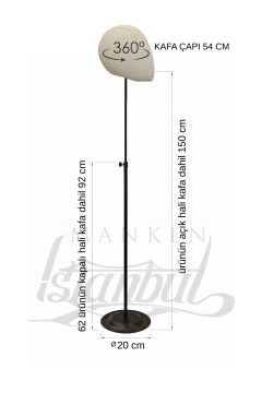 Delüks Yükseklik Ayarlanabilir Kumaş Kafa Mankeni