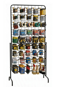 90 x 190 Cm Tel Pano Standı - 50 Adet Gold Askı Çubuklu Kauçuklu Tel Pano Kancalı Ürün Standı