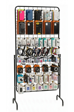 90 x 190 Cm Tel Pano Standı - 50 Adet Gold Askı Çubuklu Kauçuklu Tel Pano Kancalı Ürün Standı