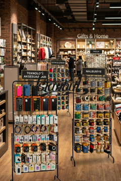 90 x 190 Cm Tel Pano Standı - 50 Adet Gold Askı Çubuklu Kauçuklu Tel Pano Kancalı Ürün Standı