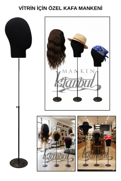 Delüks Yükseklik Ayarlanabilir Kumaş Kafa Mankeni