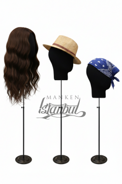 Delüks Yükseklik Ayarlanabilir Kumaş Kafa Mankeni