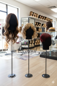 Delüks Yükseklik Ayarlanabilir Kumaş Kafa Mankeni