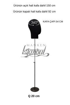 Delüks Yükseklik Ayarlanabilir Kumaş Kafa Mankeni