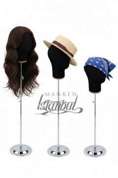 Delüks Yükseklik Ayarlanabilir Kumaş Kafa Mankeni