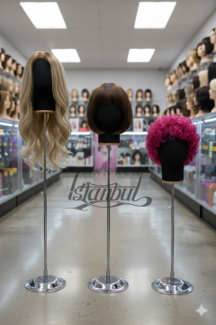 Delüks Yükseklik Ayarlanabilir Kumaş Kafa Mankeni