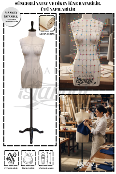 Profesyonel Balık 38 Beden İğne Batabilen Terzi Mankeni Prova Mankeni