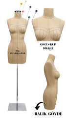 Profesyonel Balık 38 Beden İğne Batabilen Terzi Mankeni Prova Mankeni