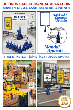 10 Adet Fiyat Etiketi Mandal Aparatı (ÇERÇEVESİZ)