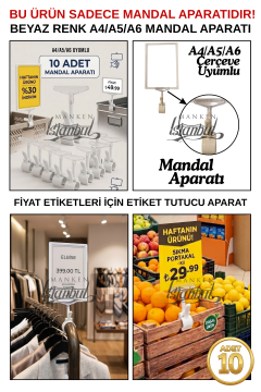 10 Adet Fiyat Etiketi Mandal Aparatı (ÇERÇEVESİZ)