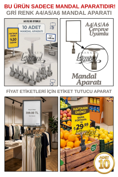 10 Adet Fiyat Etiketi Mandal Aparatı (ÇERÇEVESİZ)