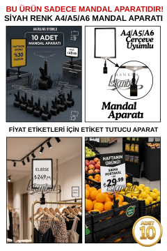 10 Adet Fiyat Etiketi Mandal Aparatı (ÇERÇEVESİZ)