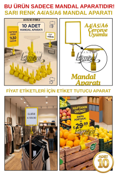 10 Adet Fiyat Etiketi Mandal Aparatı (ÇERÇEVESİZ)