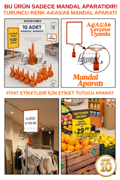 10 Adet Fiyat Etiketi Mandal Aparatı (ÇERÇEVESİZ)