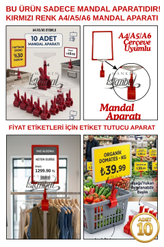 10 Adet Fiyat Etiketi Mandal Aparatı (ÇERÇEVESİZ)