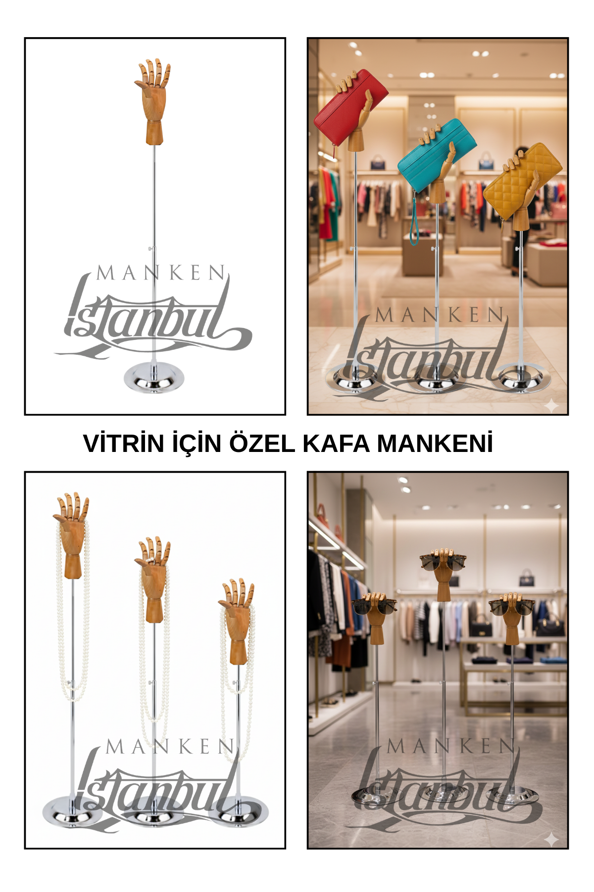 Yükseklik Ayarlanabilir Ahşap El Mankeni Şık tasarımıyla Estetik Dikkat Çeker