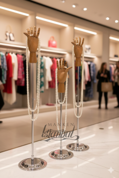 Yükseklik Ayarlanabilir Ahşap El Mankeni Şık tasarımıyla Estetik Dikkat Çeker