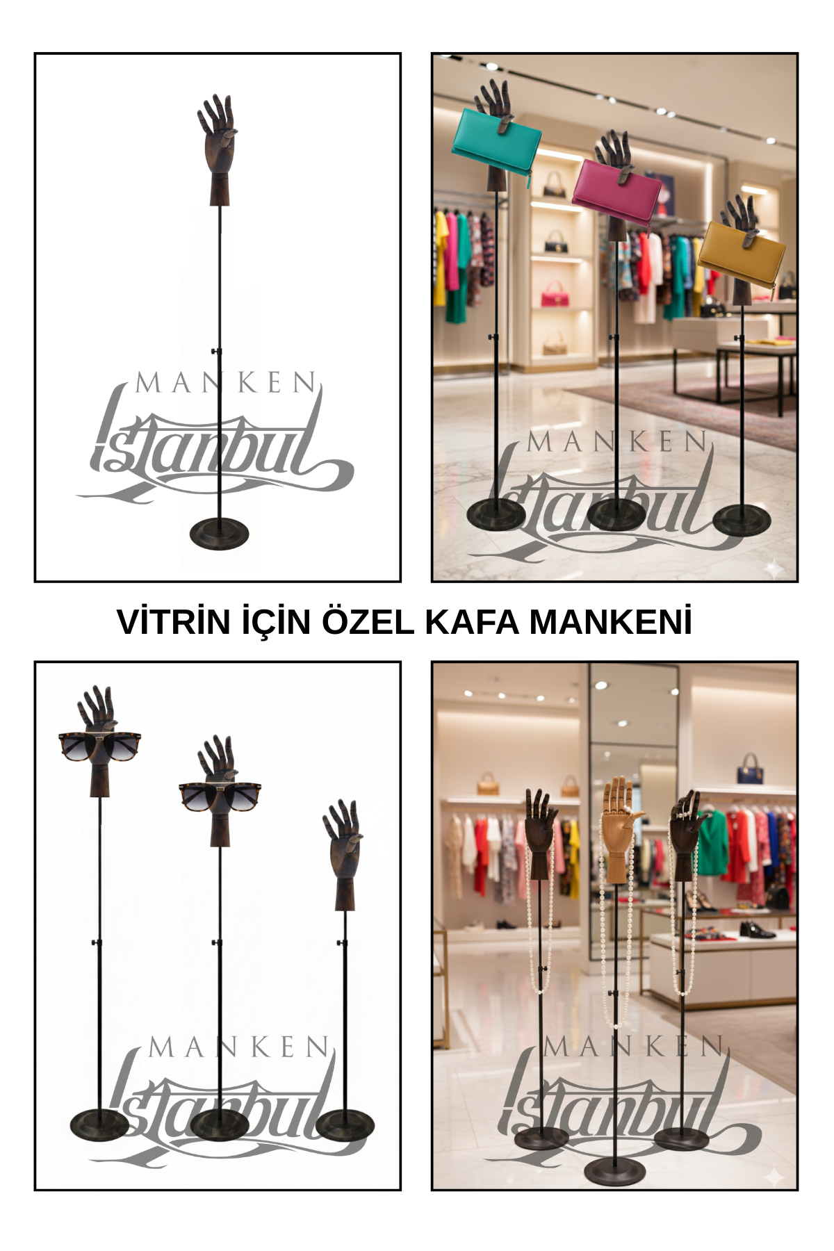 Yükseklik Ayarlanabilir Ahşap El Mankeni Şık tasarımıyla Estetik Dikkat Çeker