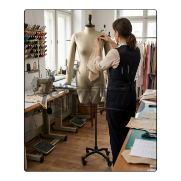 Tekerlekli döküm ayaklı Bayan profesyonel kollu prova mankeni