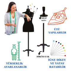 Döküm Ayaklı Sünger İğne Batan Terzi Mankeni Prova Mankeni