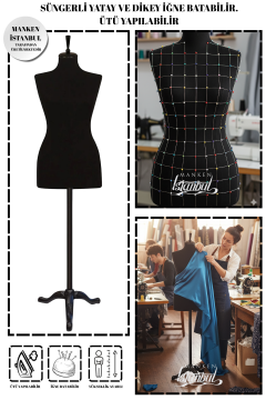 Döküm Ayaklı Sünger İğne Batabilen Terzi Mankeni Prova Mankeni