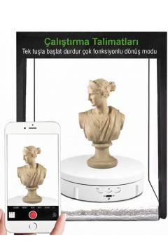 14.6 Çap Usb Çalışan 8 Kg Taşıma Kapasitesi Hız Ayarlı Çift Yönlü Çok Amaçlı Döner Platform