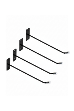 Duvara Monte Siyah Metal Kanca-5 mm Kalınlık Dayanıklı Yapı