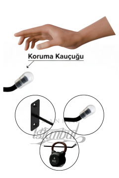 Duvara Monte Siyah Metal Kanca-5 mm Kalınlık Dayanıklı Yapı