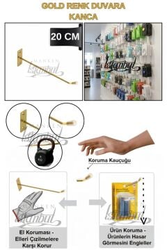 Duvara Monte Gold Metal Kanca-5 mm Kalınlık