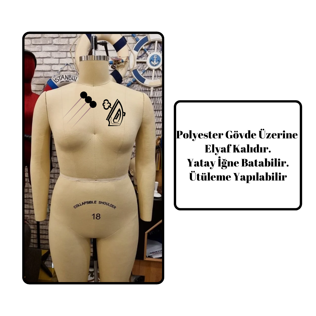 48 Beden İthal Tam boy profesyonel kollu prova mankeni