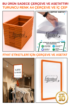 10 Adet A4 Fiyat Etiketi Çerçeve ve Asetat (MANDALSIZ)