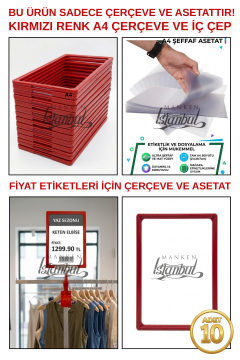 10 Adet A4 Fiyat Etiketi Çerçeve ve Asetat (MANDALSIZ)