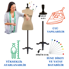 Döküm Ayaklı Sünger İğne Batabilen Terzi Mankeni Prova Mankeni