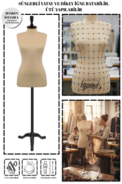 Döküm Ayaklı Sünger İğne Batan Terzi Mankeni Prova Mankeni