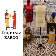 54 Beden Erkek Yarım Vücut Profesyonel Prova Mankeni