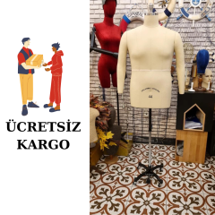 56 Beden Erkek Yarım Vücut Profesyonel Prova Mankeni