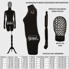 Yüksek Kalite Tel Kafa Terzi Mankeni Vitrin Mankeni