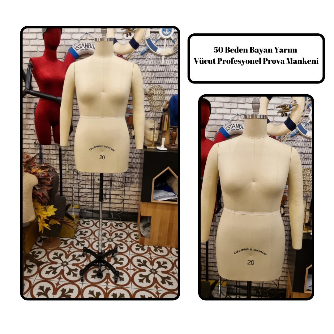 50 Beden İthal profesyonel kollu terzi mankeni prova mankeni