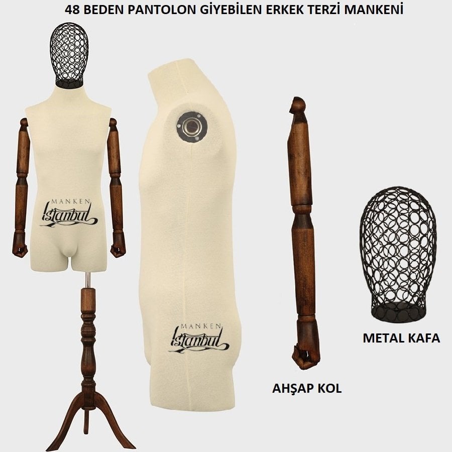 Pantolon Giyebilen Erkek Terzi Mankeni Vitrin Mankeni