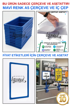 10 Adet A5 Fiyat Etiketi Çerçeve ve Asetat (MANDALSIZ)